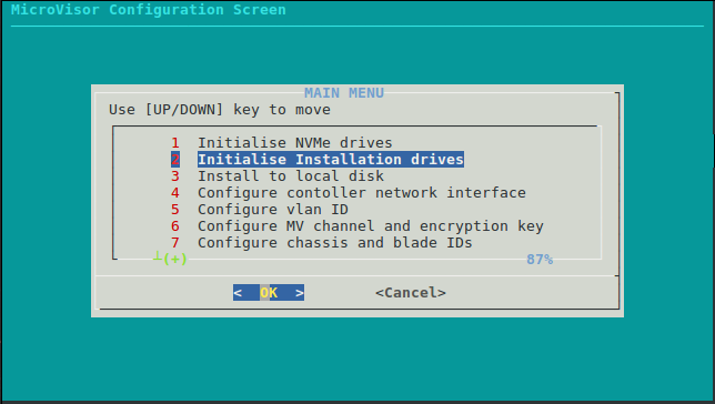 System Configurator screen option 2