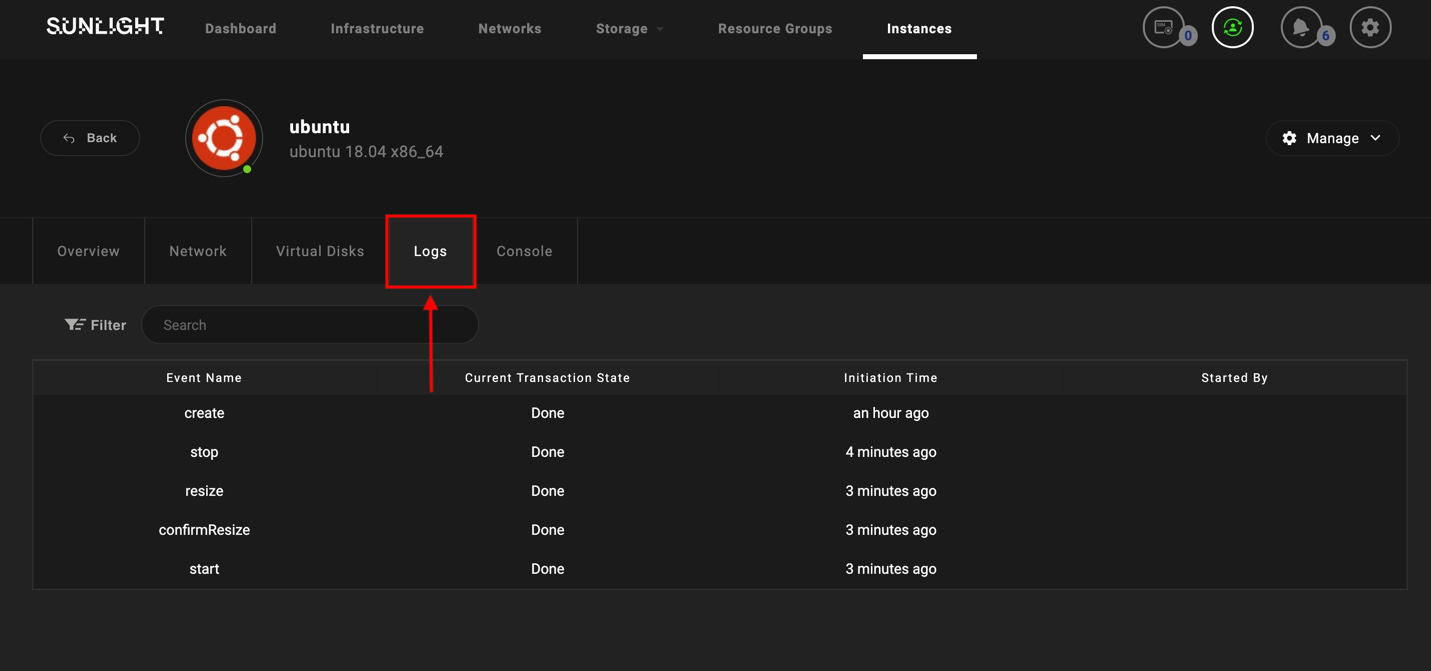 Resize logs