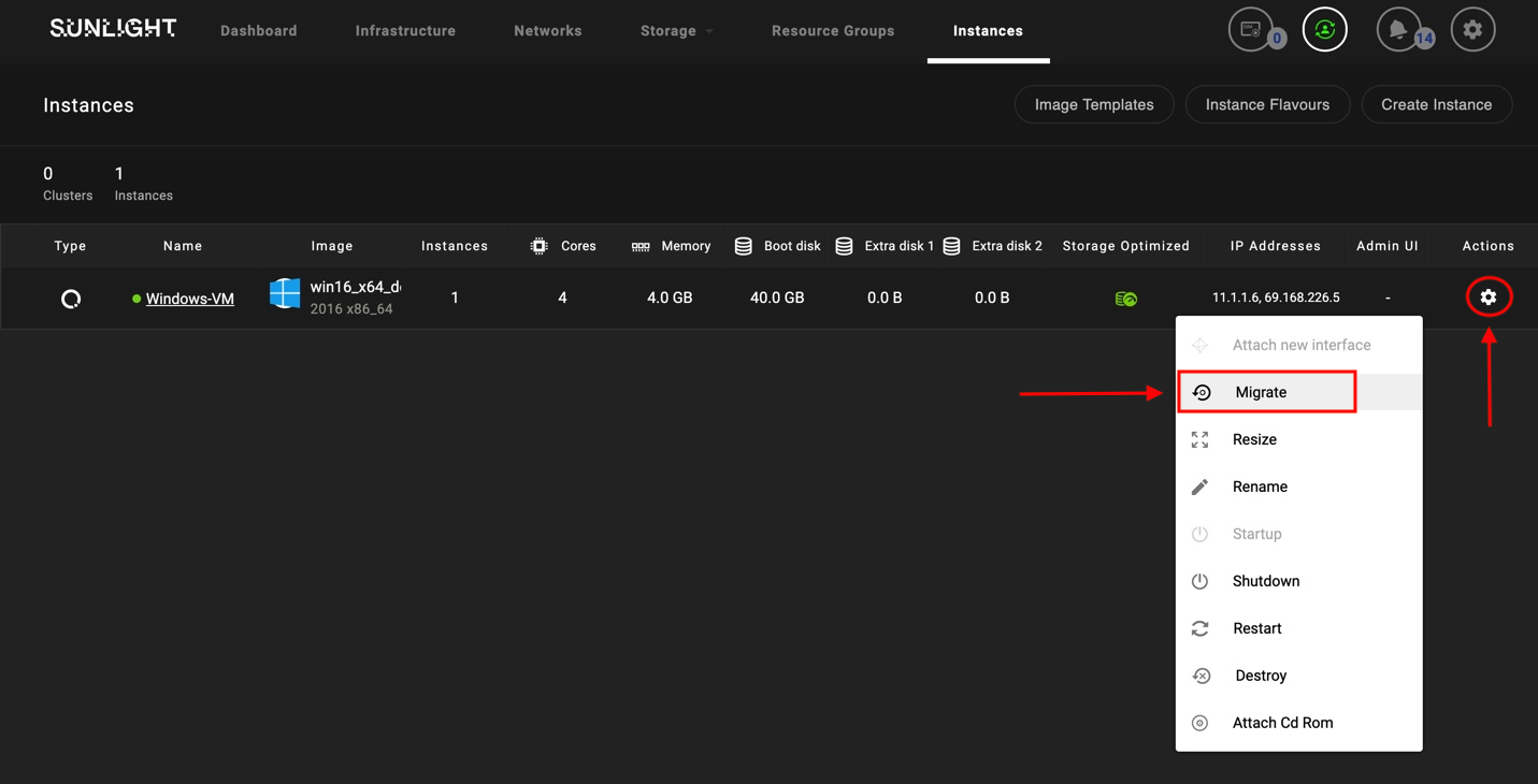 Instances index view