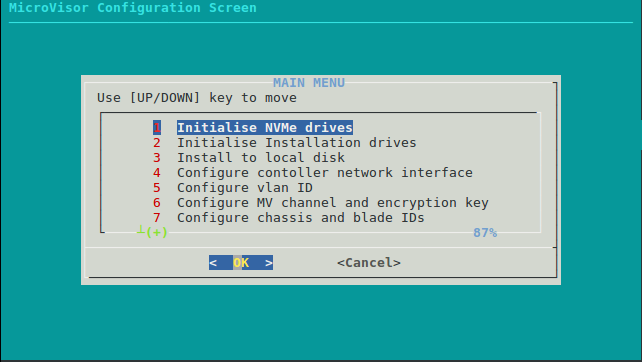 System Configurator screen option 1