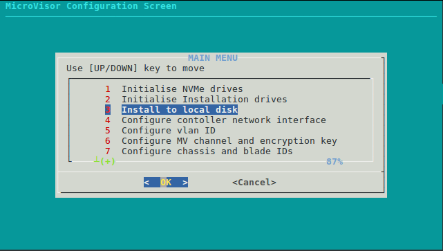 System Configurator screen option 3