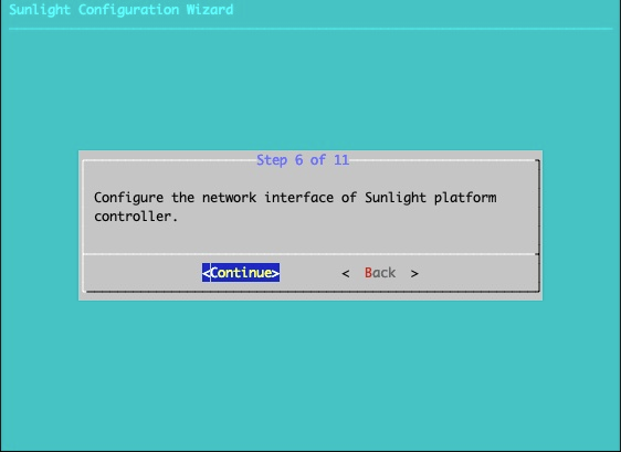 Configure the network interface of Sunlight platform controller