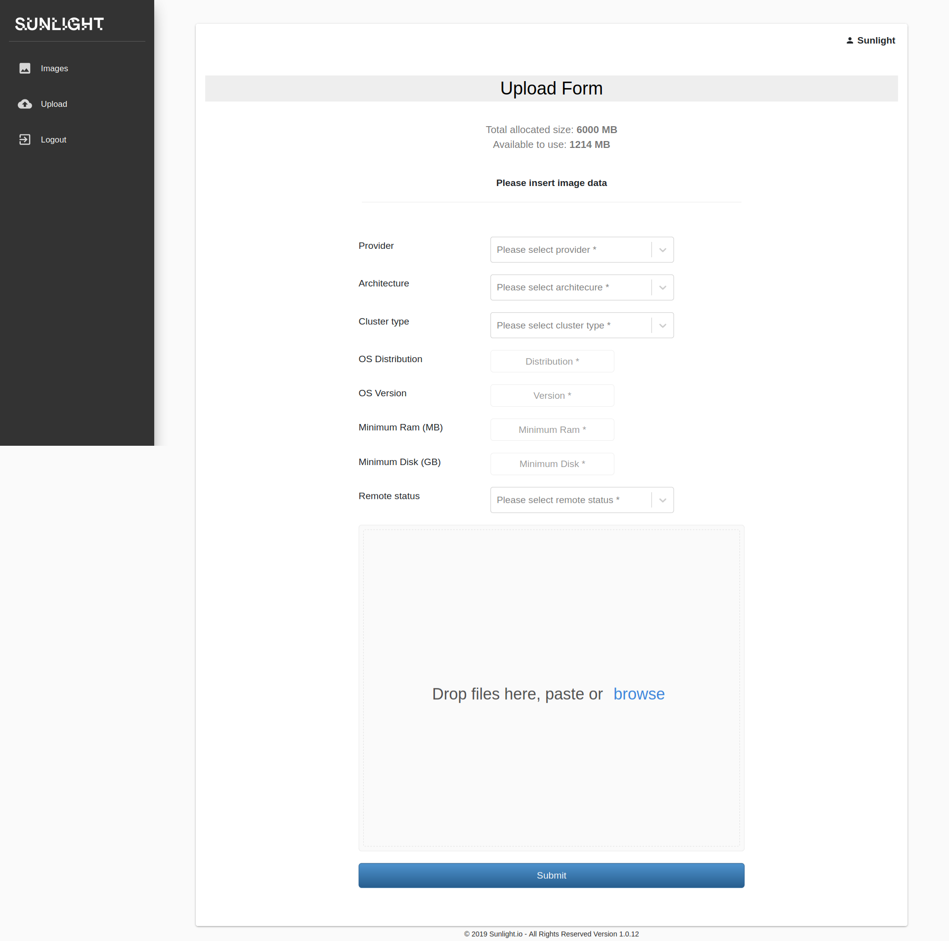 Upload Template Form