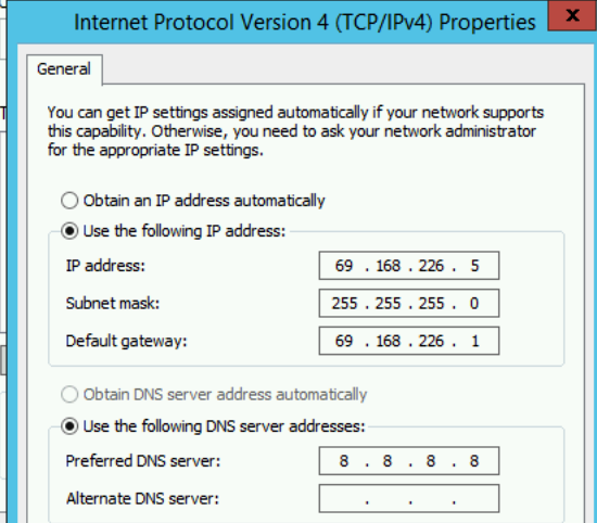Windows IP network configuration 